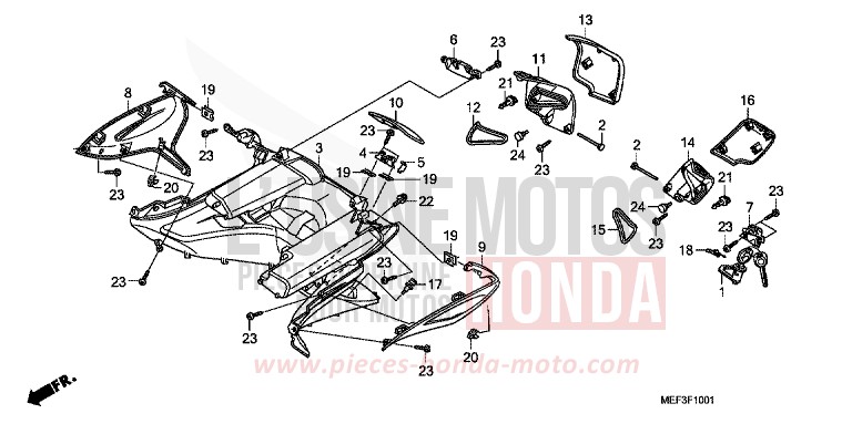 INNENGEHAEUSE (FJS400D9/FJS400A) von SW-T400 ABS PURE BLACK (NH237) von 2009